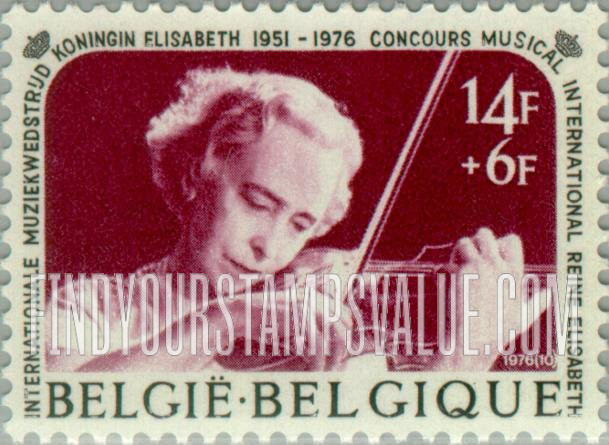 FindYourStampsValue: Semi-Postal: Queen Elisabeth Playing Violin