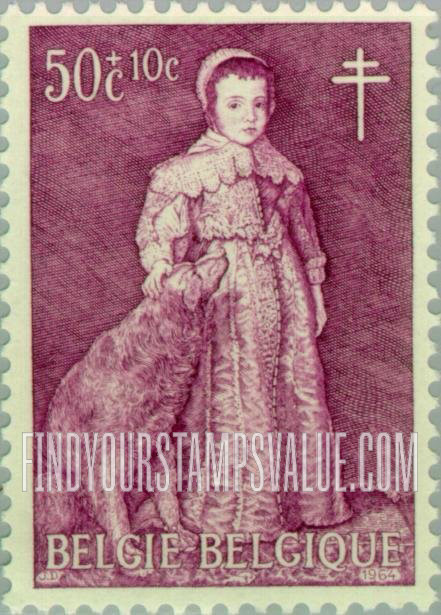 FindYourStampsValue: Semi-Postal: Child of Charles I, Painted by Van Dyck
