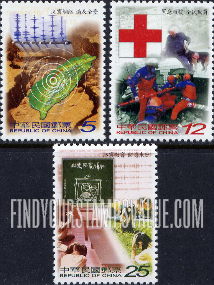 FindYourStampsValue: September 21, 1999 Earthquake, 1st Anniversary - 1999年9月21日地震第一周年纪念