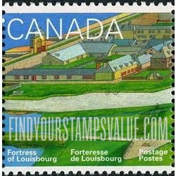 FindYourStampsValue: Fortress of Louisbourg, 275th Anniversary: Walls, streets, buildings of Louisbourg