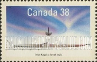 FindYourStampsValue: Small Craft: Inuit kayak
