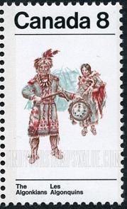 FindYourStampsValue: Indians of Canada: Algonkian man and woman