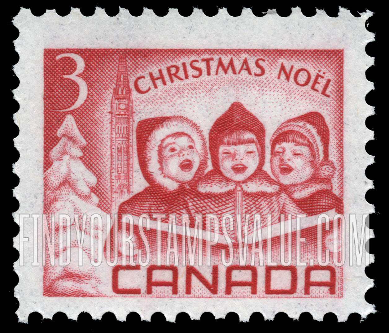 FindYourStampsValue: Singing Children and Peace Tower, Ottawa