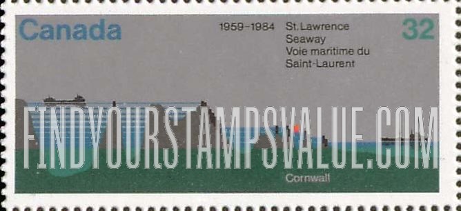 FindYourStampsValue: St. Lawrence Seaway, 25th Anniversary: Lake Superior