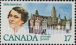 FindYourStampsValue: Idola Saint-Jean, (1875-1945) Quebec legislative building.