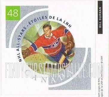 FindYourStampsValue: National Hockey League Stars: Bill Durnan (green panel)