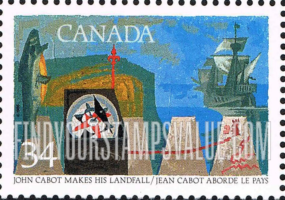 FindYourStampsValue: John Cabot islands, 1498.