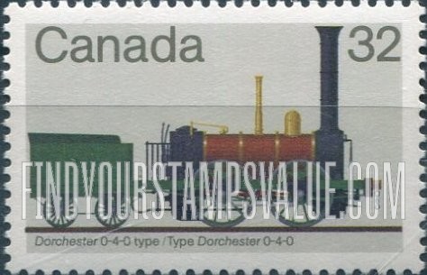 FindYourStampsValue: Locomotives: Dorchester 0-4-0, 1836
