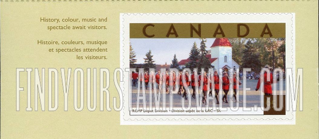 FindYourStampsValue: Tourist Attractions Type of 2001: Royal Canadian Police Depot Division, Regina, Saskatchewan