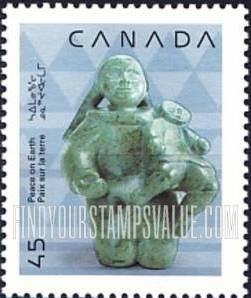 FindYourStampsValue: Sculpture of Mother and Child by an Inuit artist.