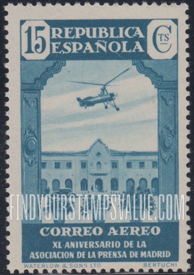 FindYourStampsValue: Air Post: Autogiro over House of Nazareth