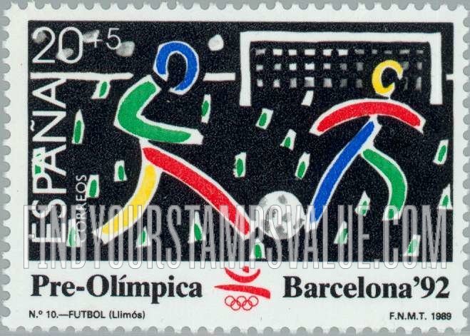 FindYourStampsValue: Semi-Postal: 1992 Summer Olympics, Barcelona, Soccer