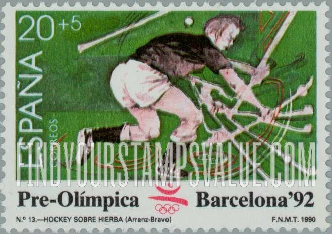 FindYourStampsValue: Semi-Postal: 1992 Summer Olympics, Barcelona, Field hockey