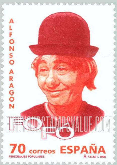 FindYourStampsValue: Popular Personalities: Alfonso Aragón Bermúdez (“Fofó”) (1923-76), circus comic