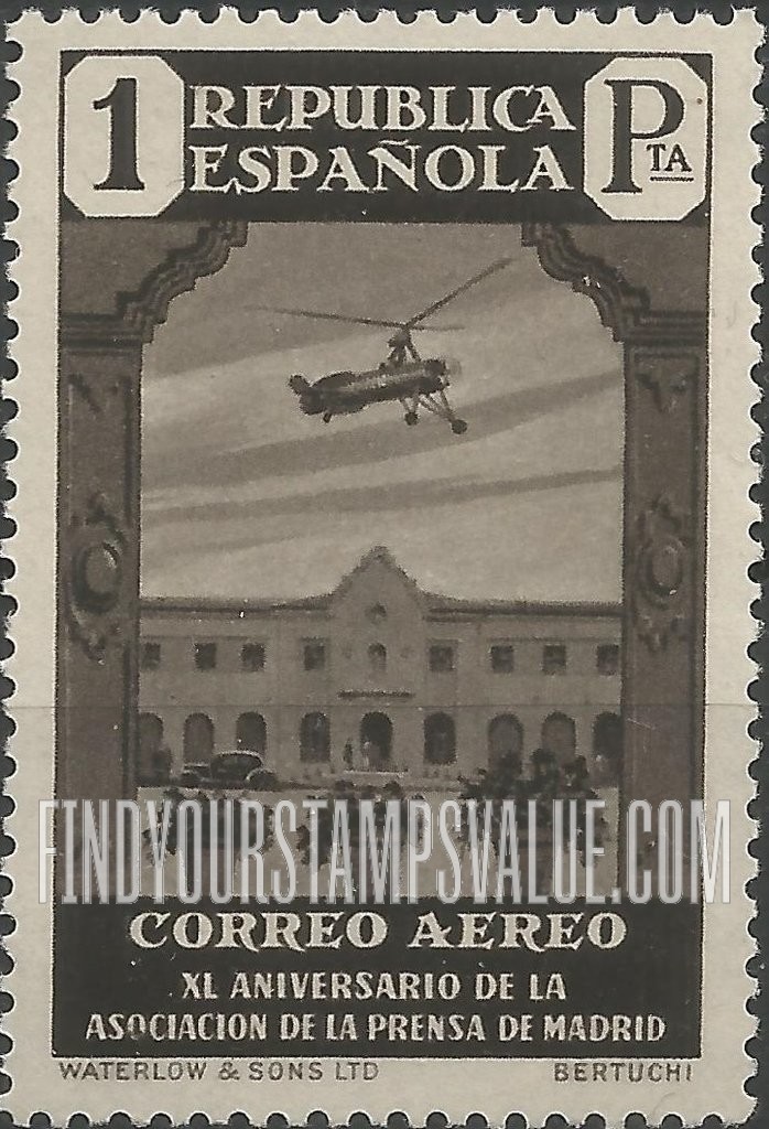 FindYourStampsValue: Air Post: Autogiro over House of Nazareth