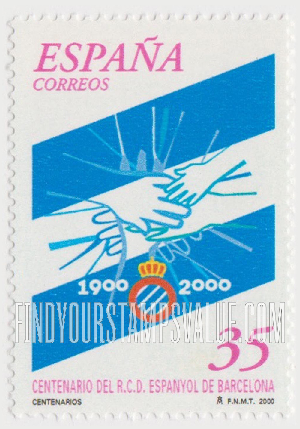 FindYourStampsValue: Royal Barcelona Sports Club, soccer team, centenary