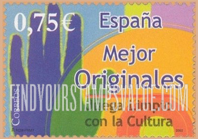 FindYourStampsValue: España 2002 Youth Philatelic Exhibition, Salamanca: Hand and compact disc