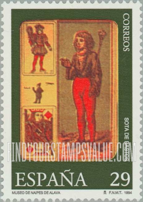 FindYourStampsValue: Museum of Cards Alava, Antique cards: Jack of Diamonds