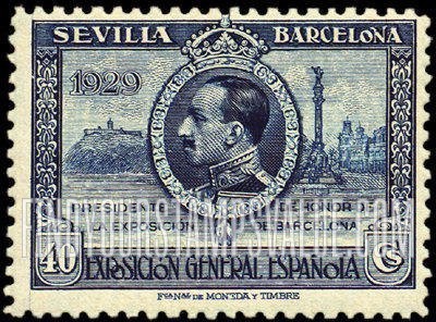 FindYourStampsValue: King Alfonso XIII and View of Barcelona