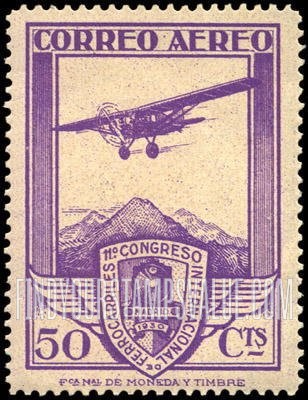 FindYourStampsValue: Air Post: Railway Congress, Plane and Congress Seal
