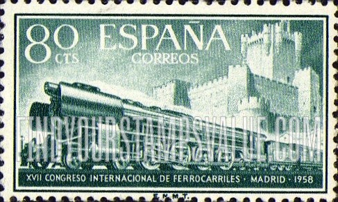 FindYourStampsValue: Train and Castle de La Mota