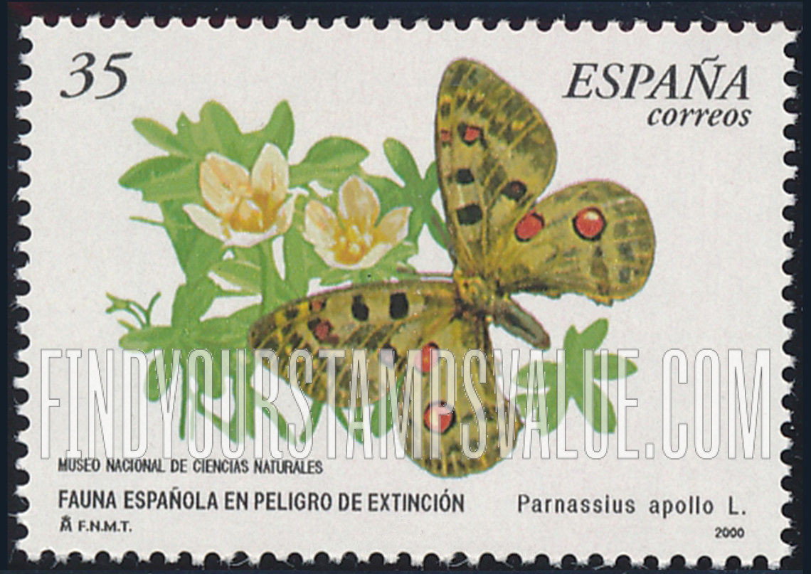 FindYourStampsValue: Endangered Butterflies: Parnassius apollo