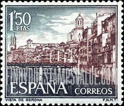 FindYourStampsValue: Tourism: View of Gerona