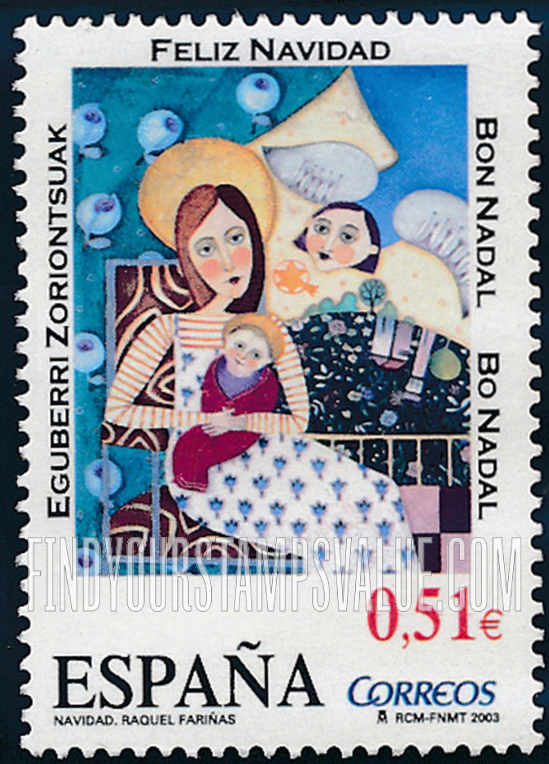 FindYourStampsValue: Nativity, by Raquel Fariñas