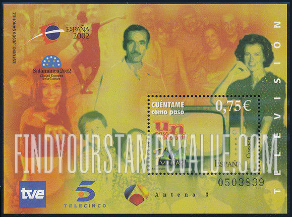 FindYourStampsValue: España 2002 Youth Philatelic Exhibition, Salamanca: Television and names of television shows