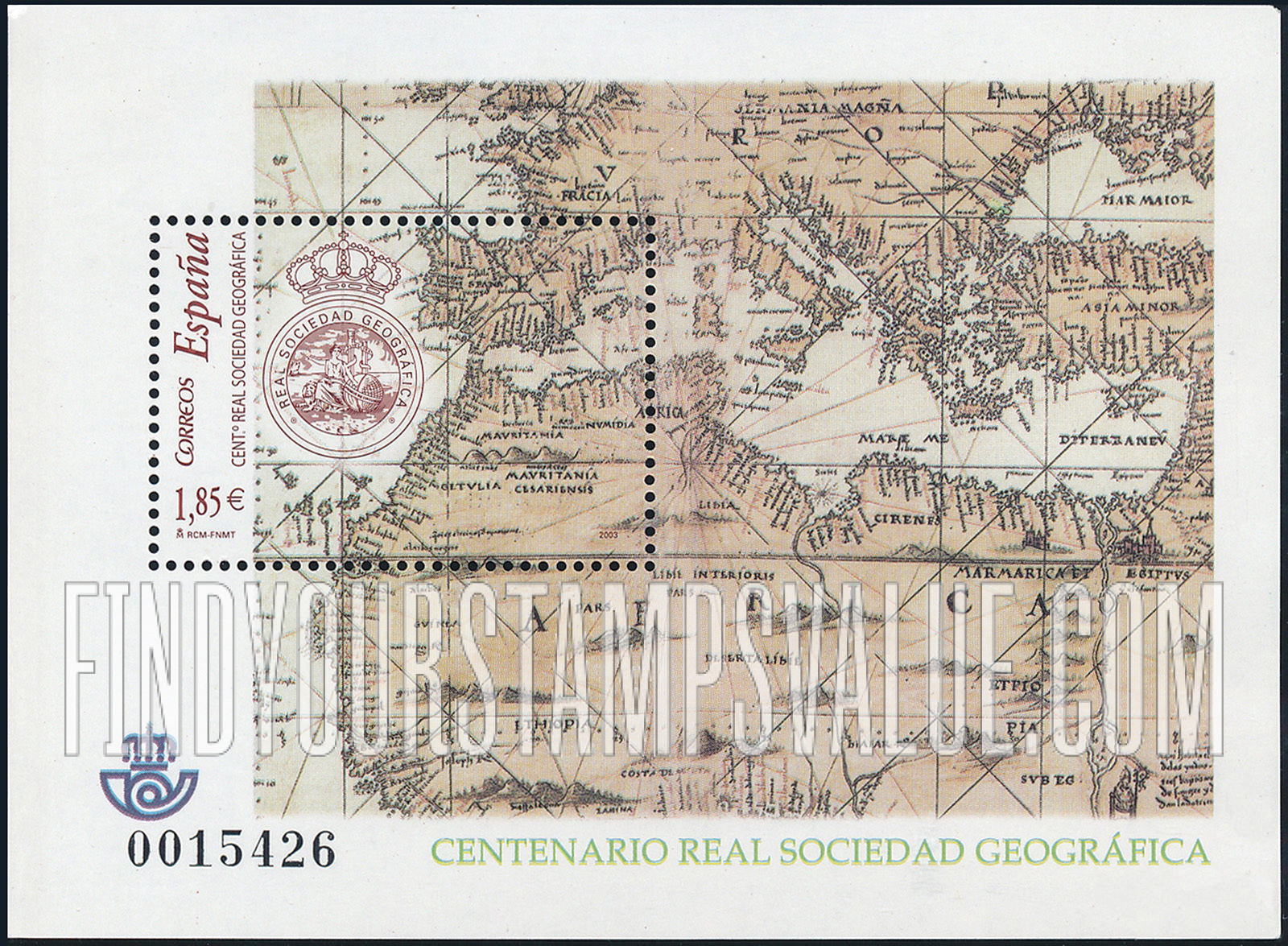 FindYourStampsValue: Royal Geographical Society, Centenary