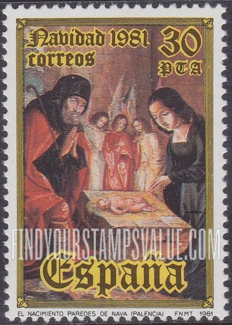 FindYourStampsValue: Christmas 1981: Nativity, Paredes de Nava