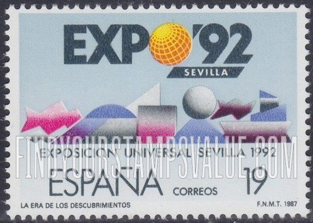 FindYourStampsValue: EXPO ’92, Seville: Geometric shapes