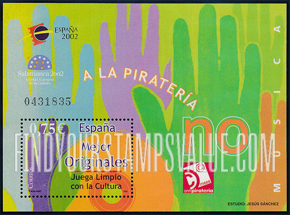 FindYourStampsValue: España 2002 Youth Philatelic Exhibition, Salamanca: Hand and compact disc