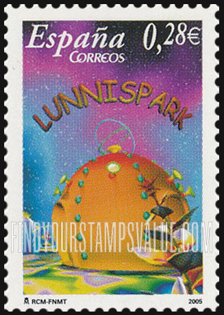 FindYourStampsValue: Los Lunnis children’s television show: Orange building