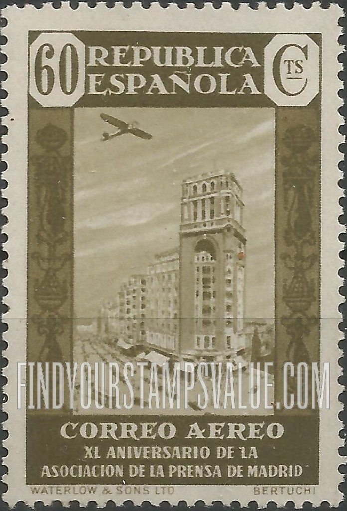 FindYourStampsValue: Air Post: Press Building, Madrid
