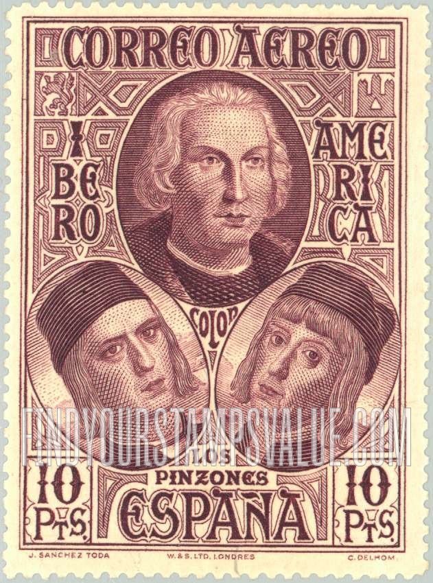 FindYourStampsValue: Air Post: Spanish-American, Columbus and Pinzón Brothers