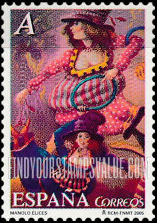 FindYourStampsValue: Paintings of Circus Performers by Manolo Elices