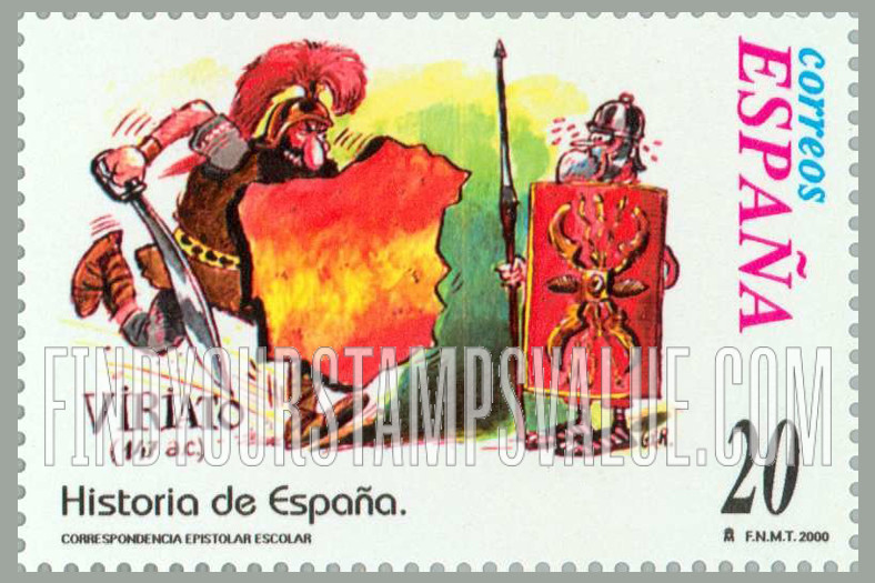 FindYourStampsValue: Letter Writing Type of 1998: Viriathus, Lusitanian war leader against Romans, 147 B.C.