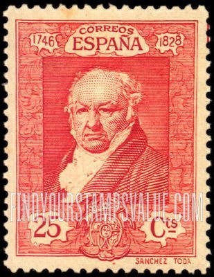 FindYourStampsValue: Francisco de Goya at Age 80 (“1746 1828”)