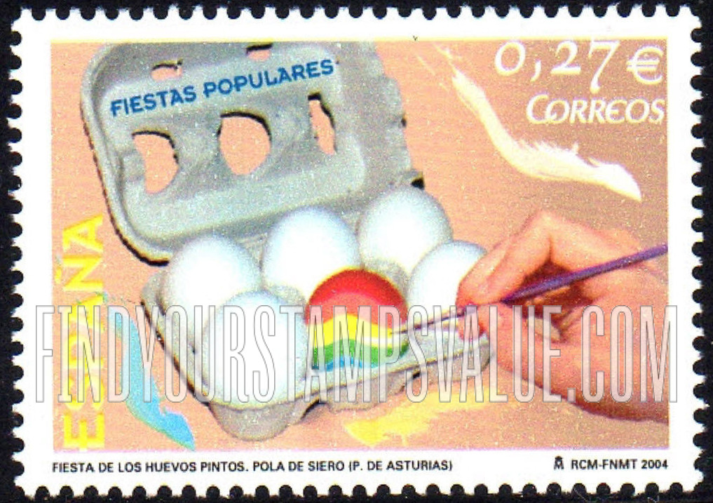 FindYourStampsValue: Egg Painting Festival, Pola de Siero