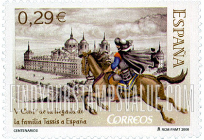 FindYourStampsValue: Inauguration of Taxis Family Postal ystem in Spain, 500th Aniversary