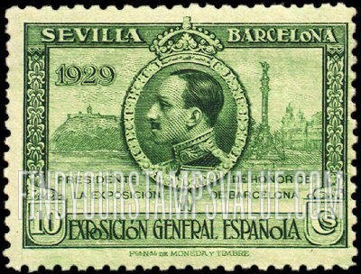 FindYourStampsValue: King Alfonso XIII and View of Barcelona