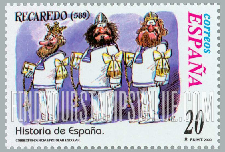 FindYourStampsValue: Letter Writing Type of 1998: Conversion of Recared to Catholicism, 589