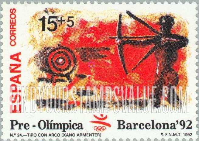 FindYourStampsValue: Semi-Postal: 1992 Summer Olympics, Barcelona, Archery