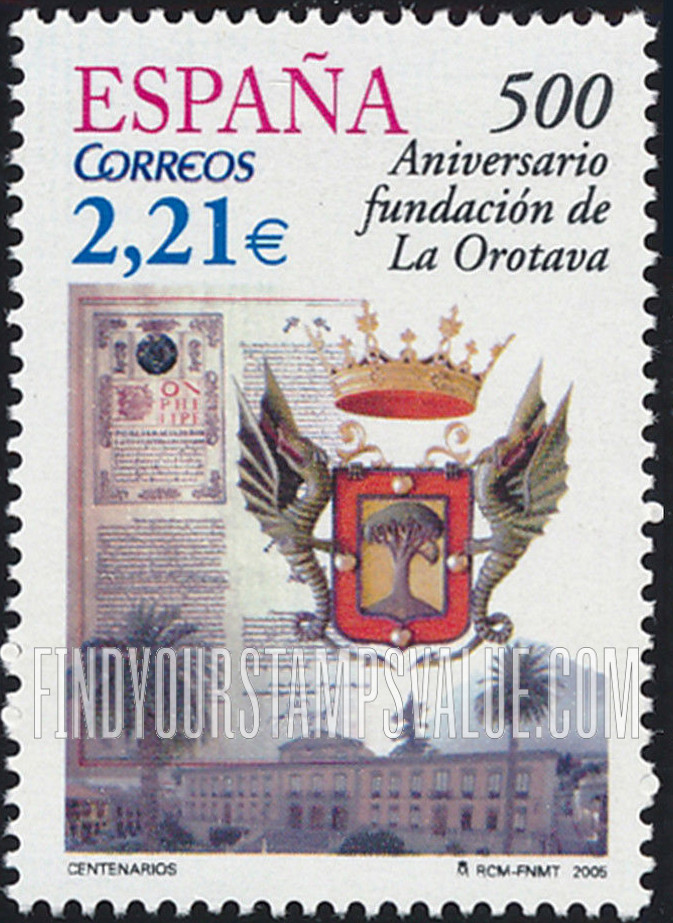 FindYourStampsValue: La Orotava, 500th Anniversary