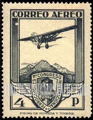 FindYourStampsValue: Air Post: Railway Congress, Plane and Congress Seal