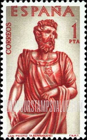 FindYourStampsValue: Berruguete Sculptures: St. Peter