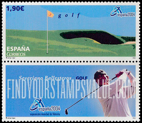 FindYourStampsValue: España 2004 International Philatelic Exhibition. Sports: Golf