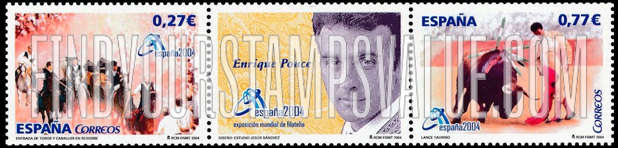 FindYourStampsValue: España 2004 International Philatelic Exhibition. Festival of the Bulls, Valencia: Illustration reduced