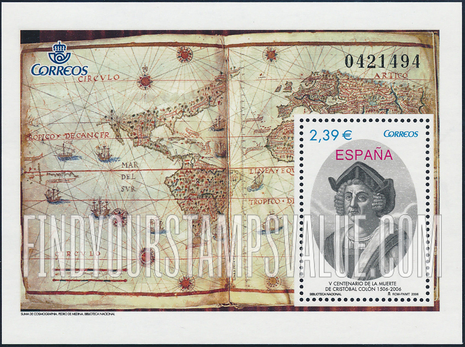 FindYourStampsValue: Christopher Columbus (1451-1506), Explorer